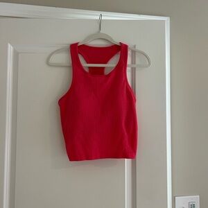 Lululemon Athletica pink race length built in bra tank EBB
